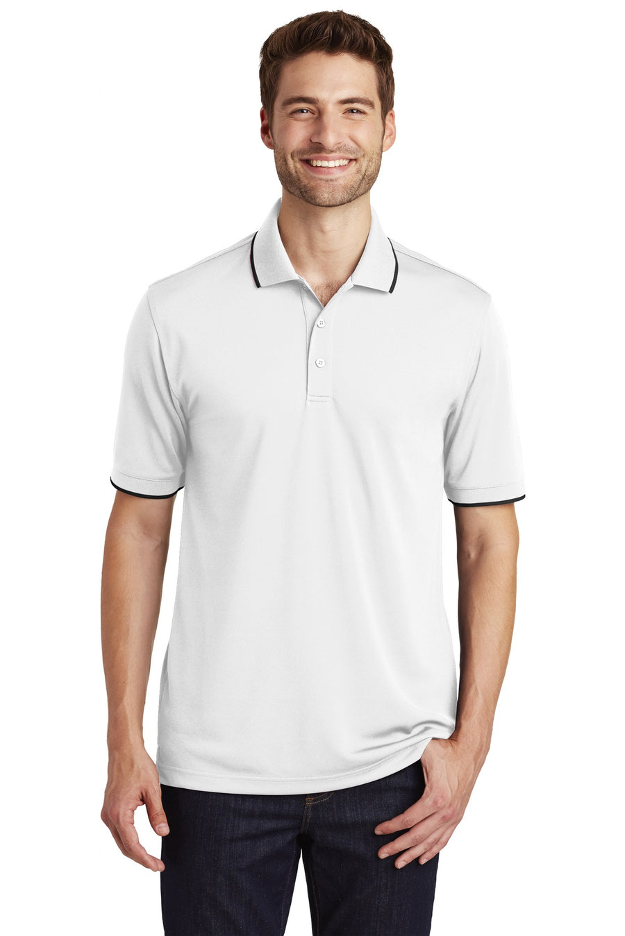 Port Authority Dry Zone UV Micro-Mesh Tipped Polo.