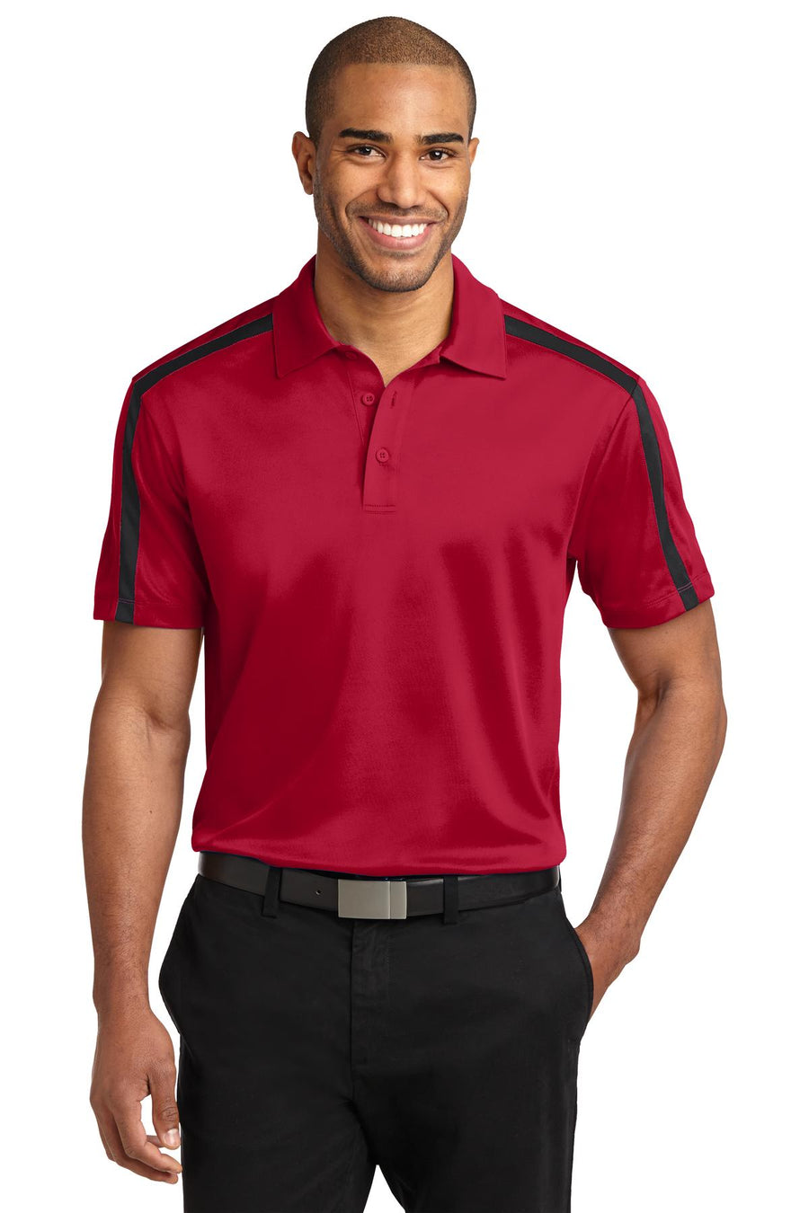 Port Authority Silk Touch Performance Colorblock Stripe Polo.