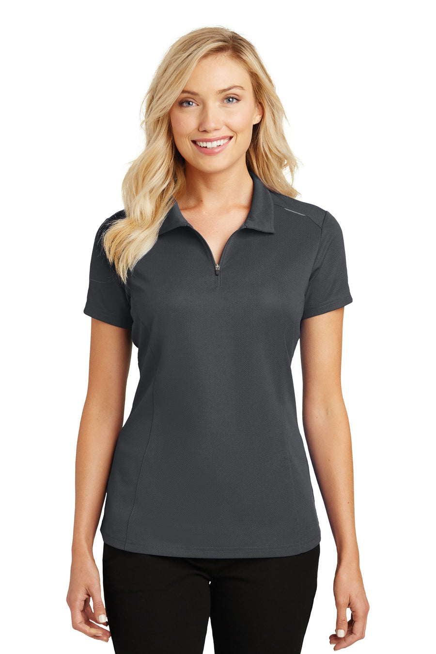 Port Authority Pinpoint Mesh Zip Polo.