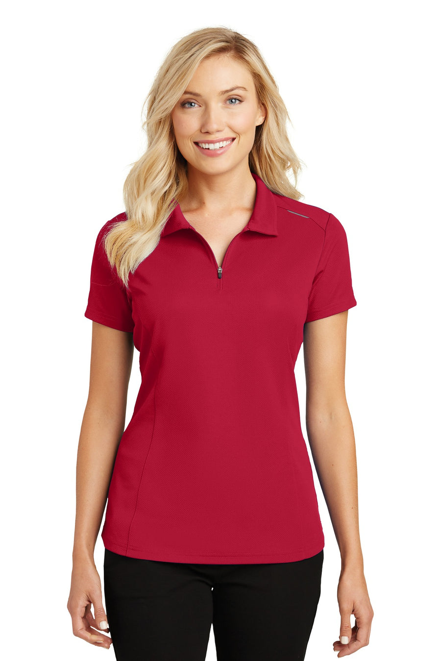 Port Authority Pinpoint Mesh Zip Polo.