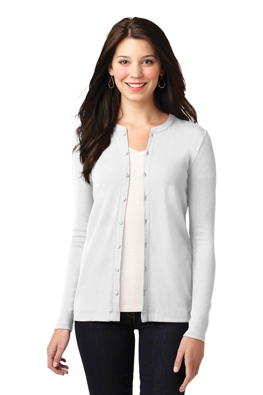 Port Authority Concept Stretch Button-Front Cardigan.