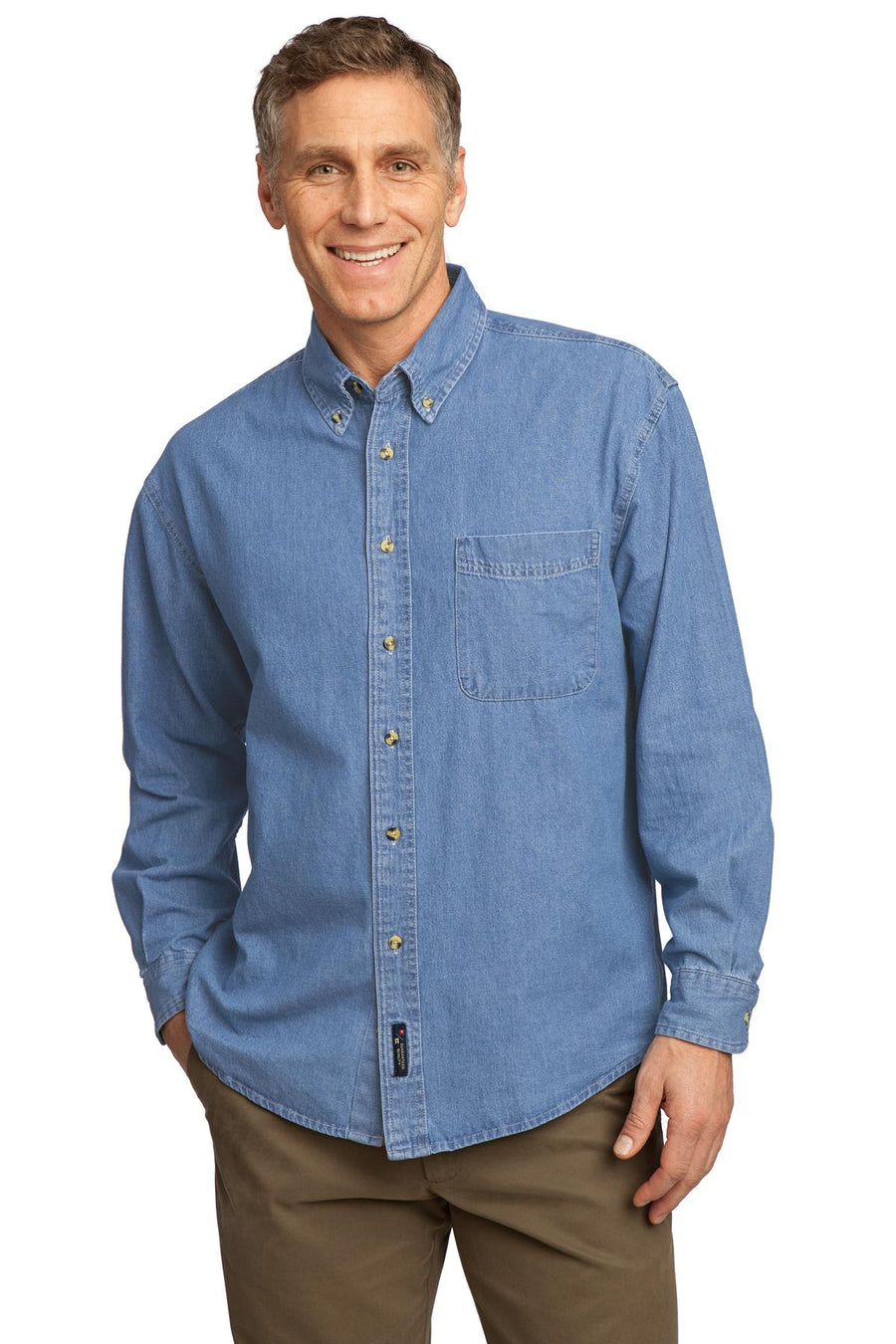 Port & Company - Long Sleeve Value Denim Shirt.