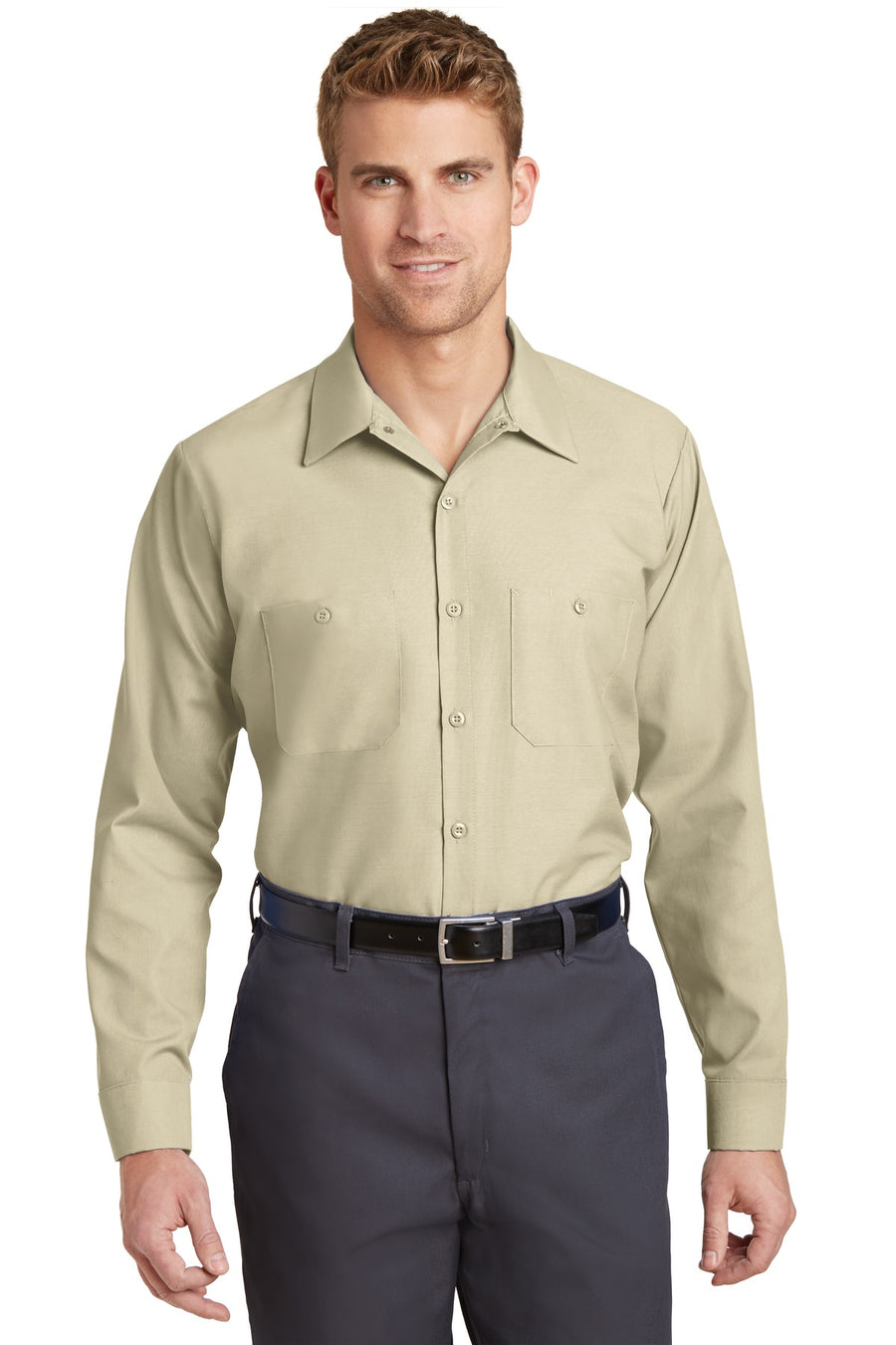 Red Kap Long Size Long Sleeve Industrial Work Shirt.
