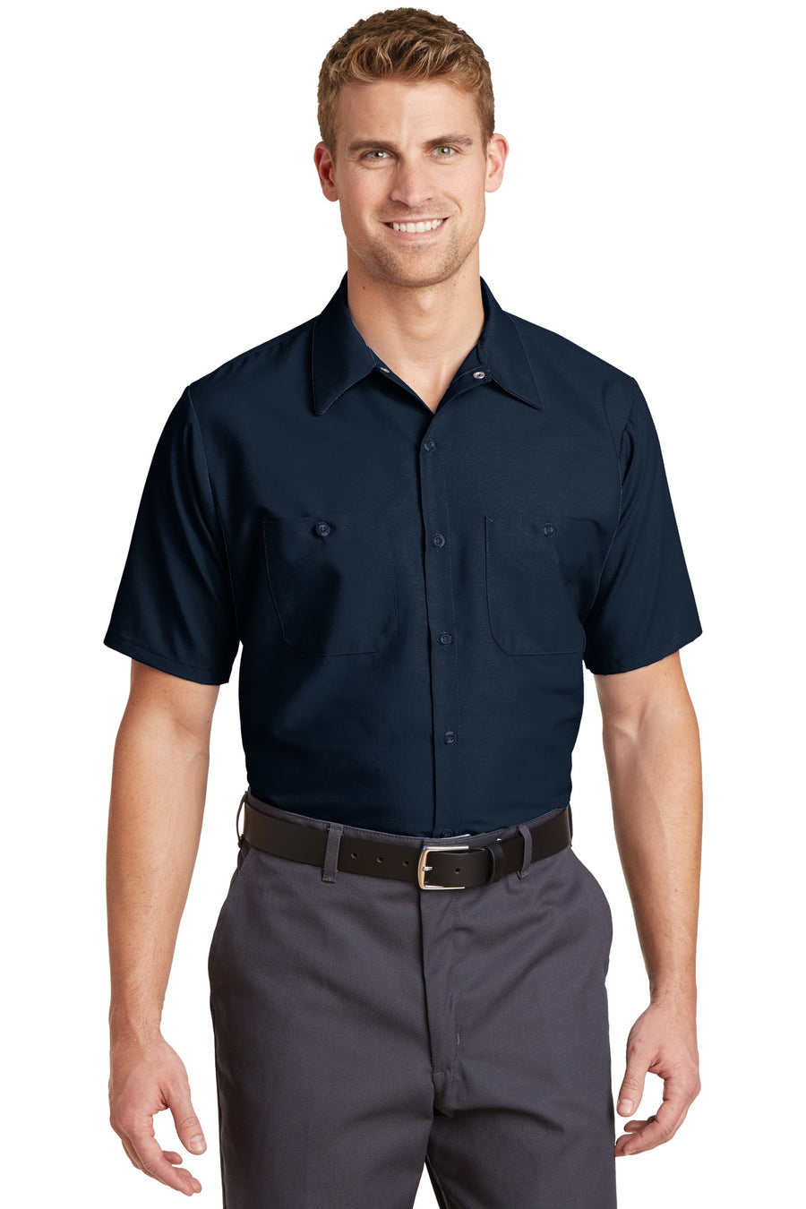Red Kap Long Size Short Sleeve Industrial Work Shirt.