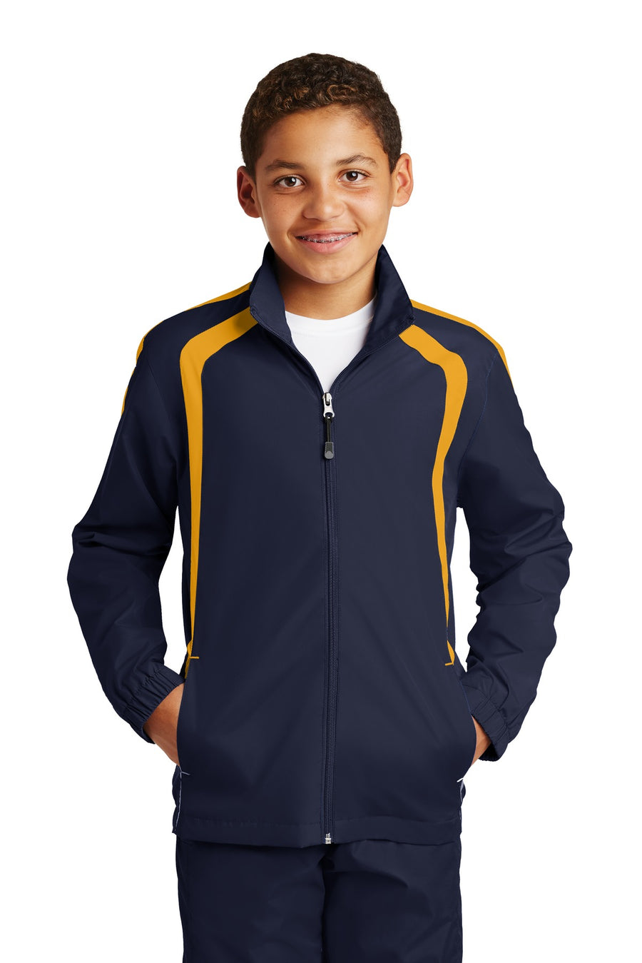 Sport-Tek Youth Colorblock Raglan Jacket.