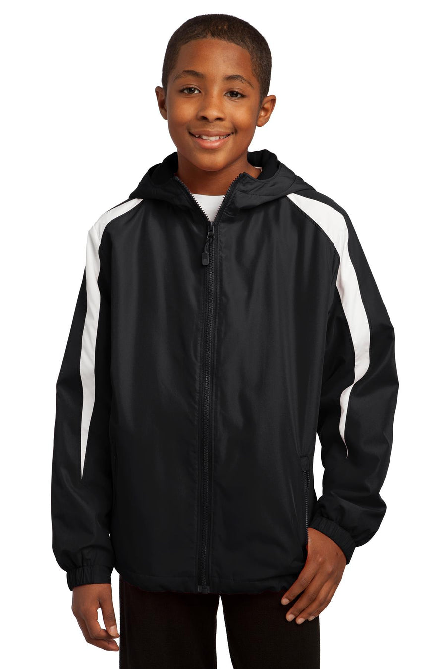Sport-Tek Youth Fleece-Lined Colorblock Jacket.